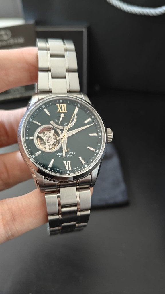 Horloge: Orient Star Open Heart, RE-AT0002E00B (Automatic), Overige merken, Staal, Staal, Polshorloge