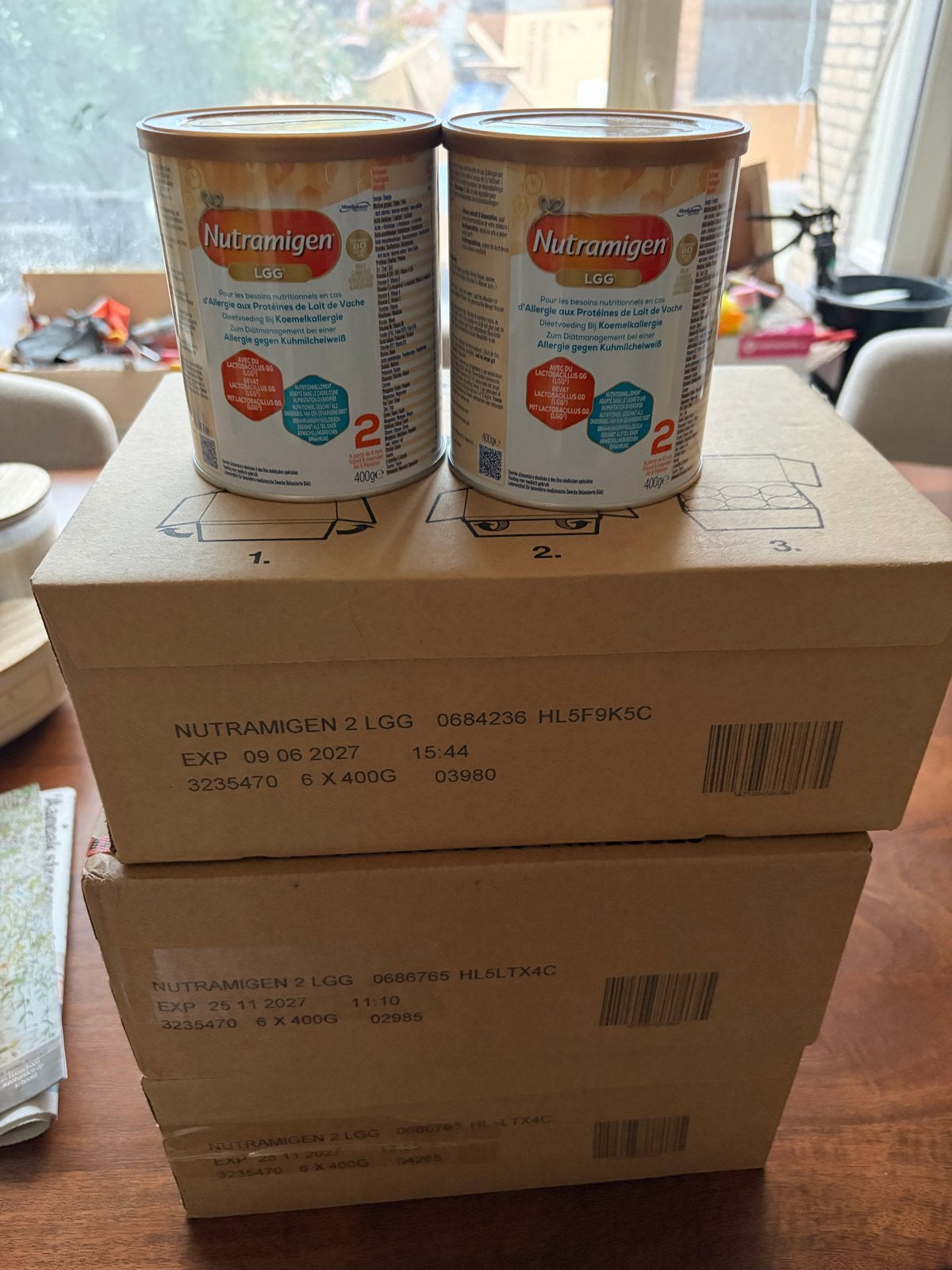 17x ongeopende Nutramigen LGG2 flesvoeding vanaf 6 maanden, Ophalen, Nieuw, Overige typen, Overige merken