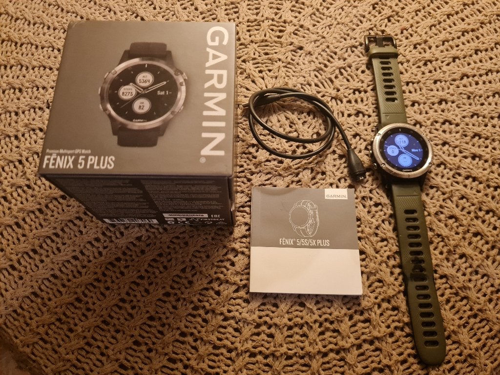 Garmin Fēnix 5 Plus (47mm) – Nette staat + Doos & Lader!, Zwart, Garmin, Conditie, Ophalen of Verzenden