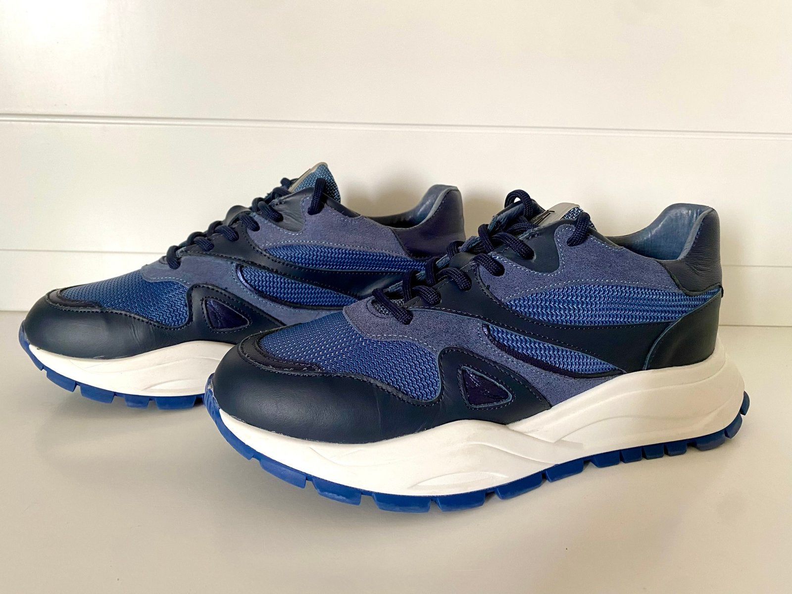 Manfield blauwe sneakers, maat 39 z.g.a.n, Ophalen of Verzenden, Zo goed als nieuw, Blauw, Sneakers of Gympen