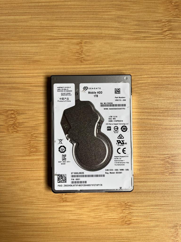 Seagate Mobile HDD 1TB – 2.5” SATA harde schijf, Computers en Software, Harde schijven, Ophalen of Verzenden, Zo goed als nieuw