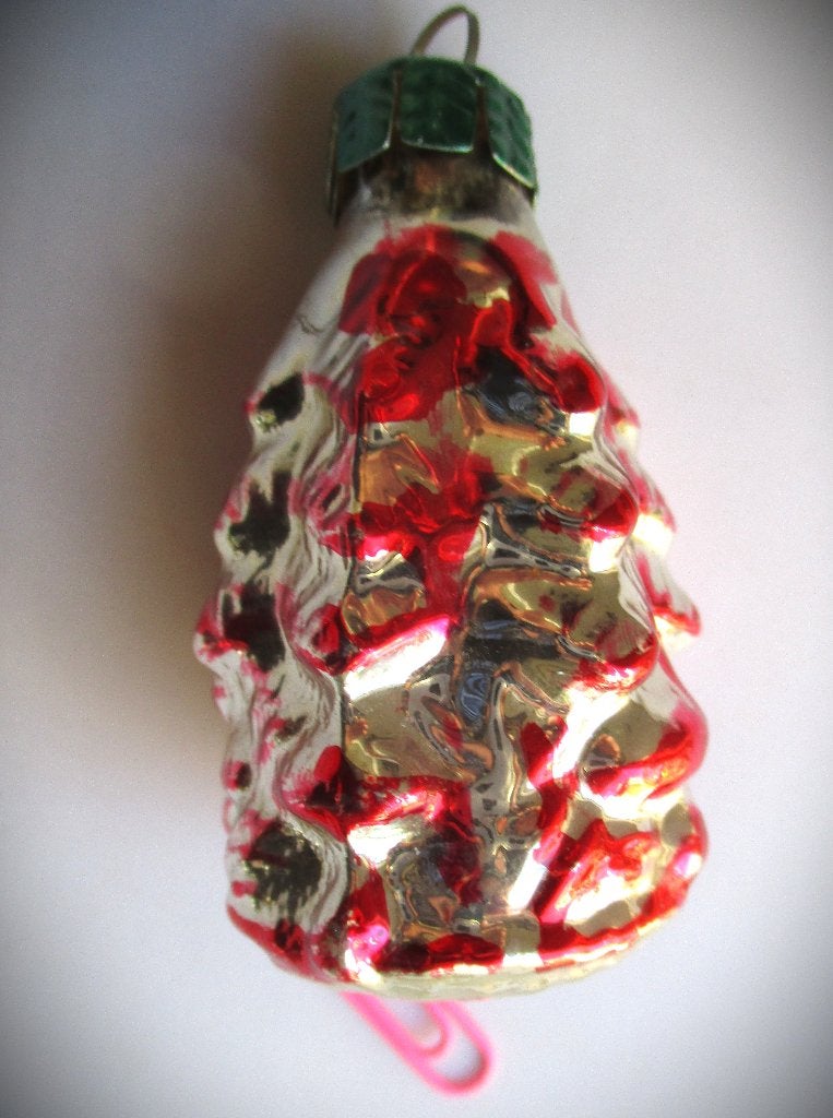 Denneboom~Glazen Kerstbal~Kerst~Dennenboom Rood Zilver, Ophalen of Verzenden, Huis en Inrichting