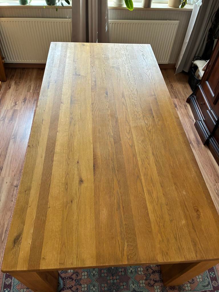 Mooie houten uitschuifbare eettafel van hoge kwaliteit, Huis en Inrichting, Tafels | Eettafels, Ophalen, Rechthoekig, 200 cm of meer