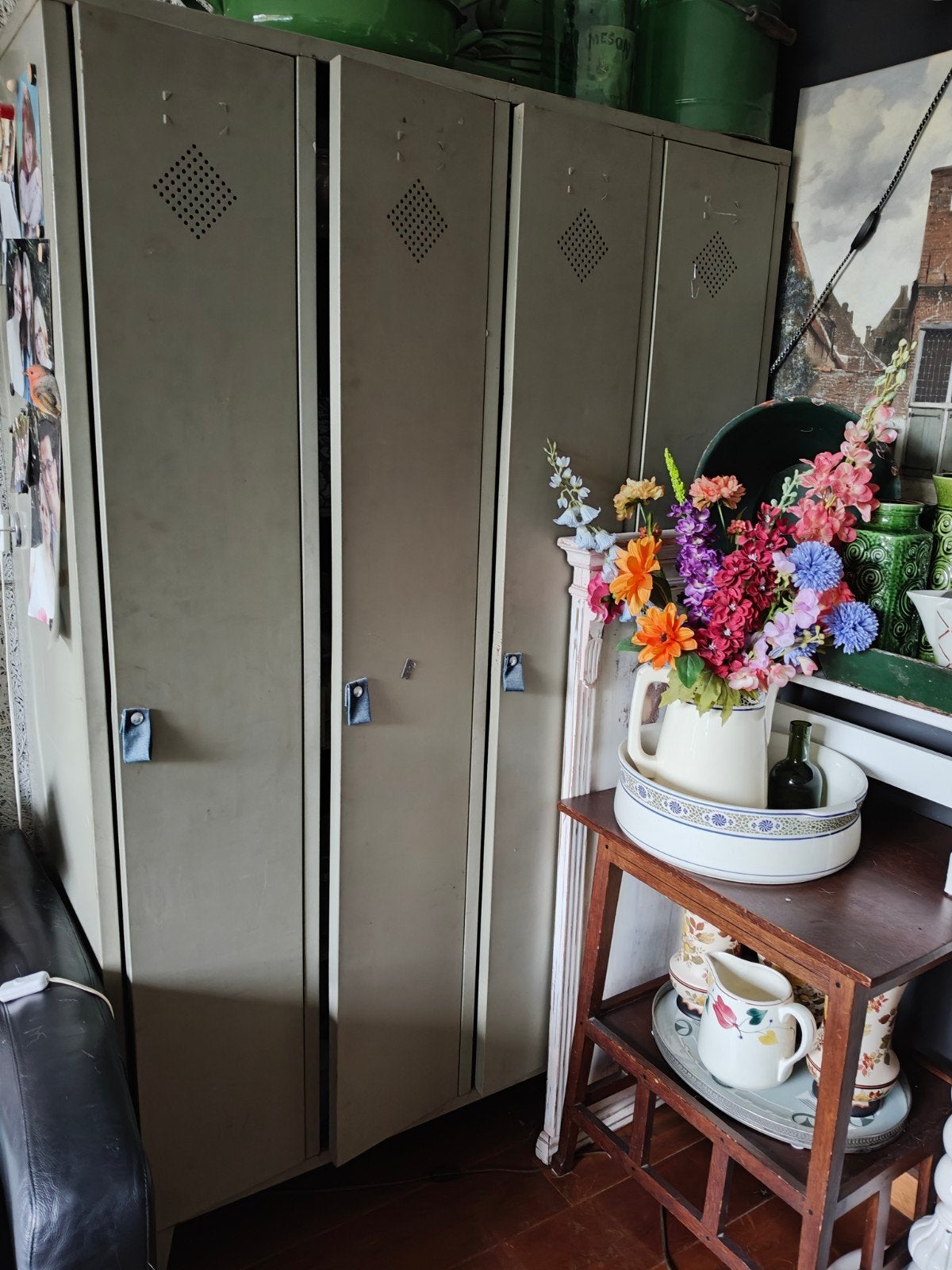 oude locker met 4 deuren, Ophalen, 100 tot 150 cm, 25 tot 50 cm, Gebruikt