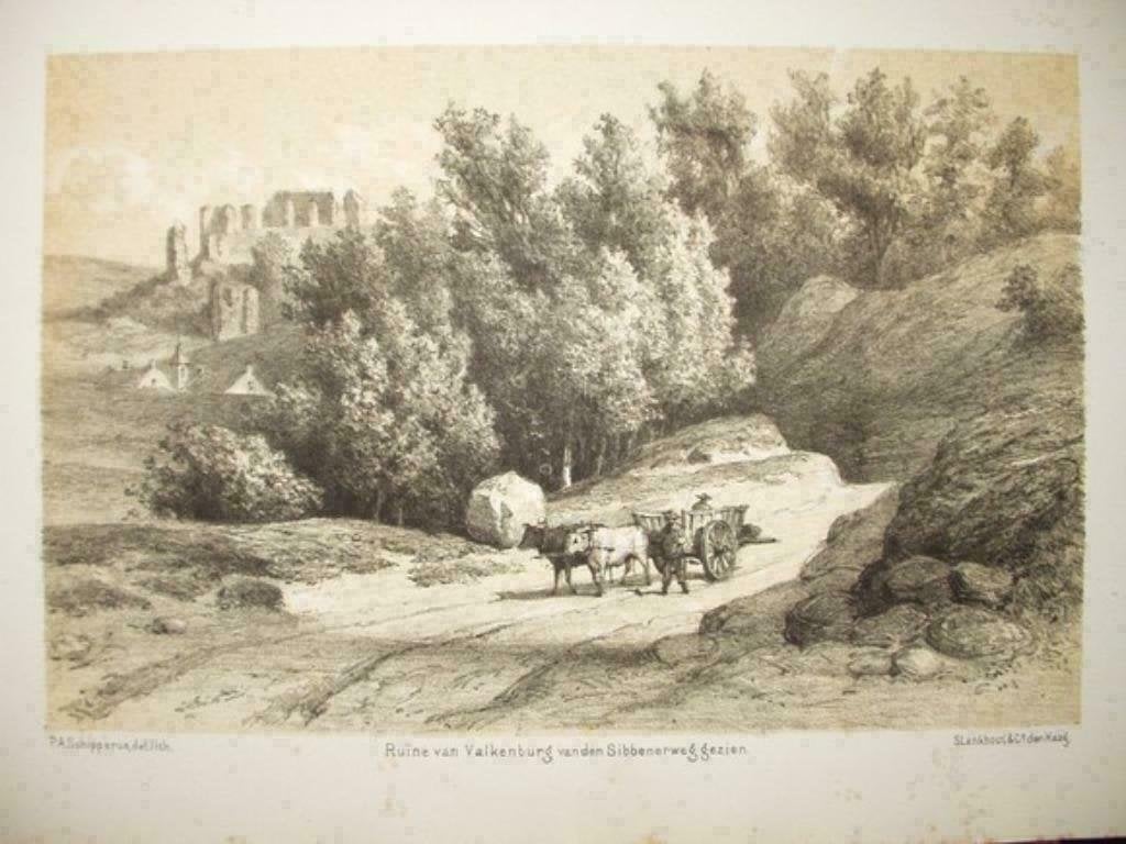 034 / Valkenburg van de Sibbenerweg gezien   Litho 1876, Ophalen of Verzenden