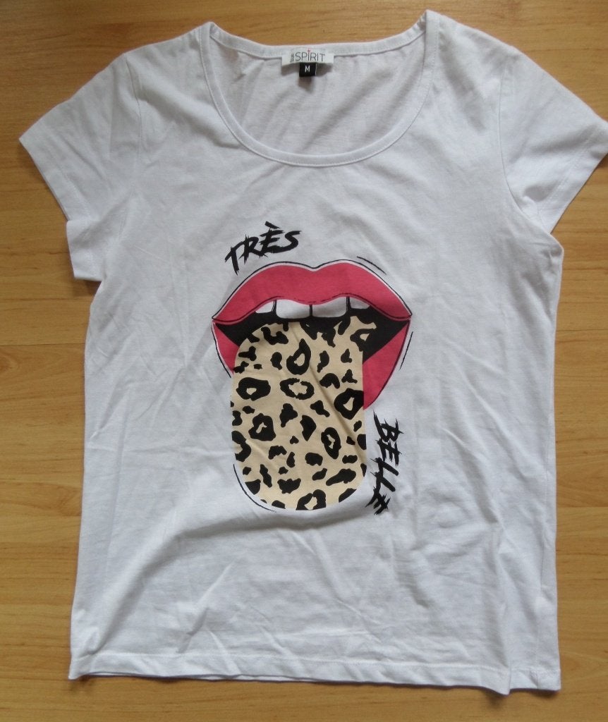 NIEUW: Wit katoenen t-shirt maat M met leuke print, Maat 38/40 (M), Wit, Nieuw, Ophalen of Verzenden