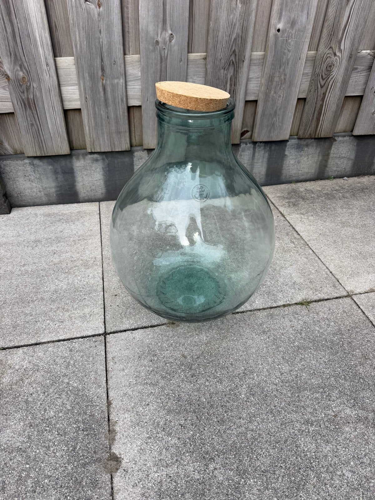 Grote glazen vaas met kurk, voor binnen of buiten, Ophalen, Geschikt voor buiten, Nieuw, Glas