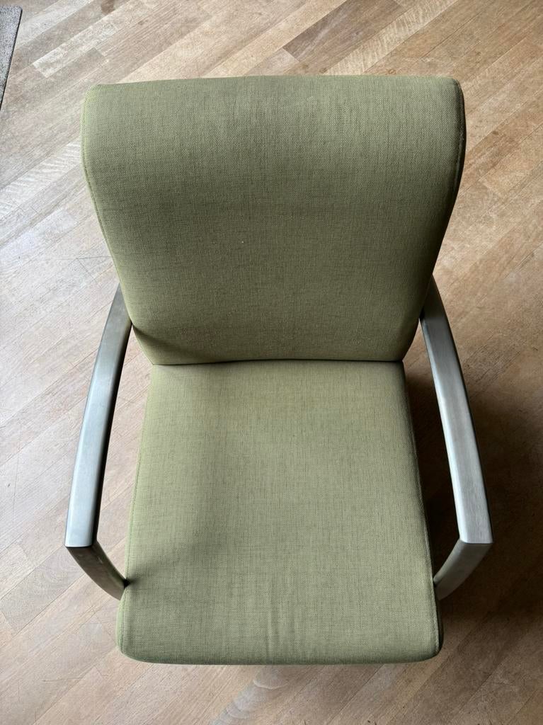 Groene feautuille, Huis en Inrichting, Fauteuils, Ophalen, Zo goed als nieuw, Minder dan 75 cm, 50 tot 75 cm