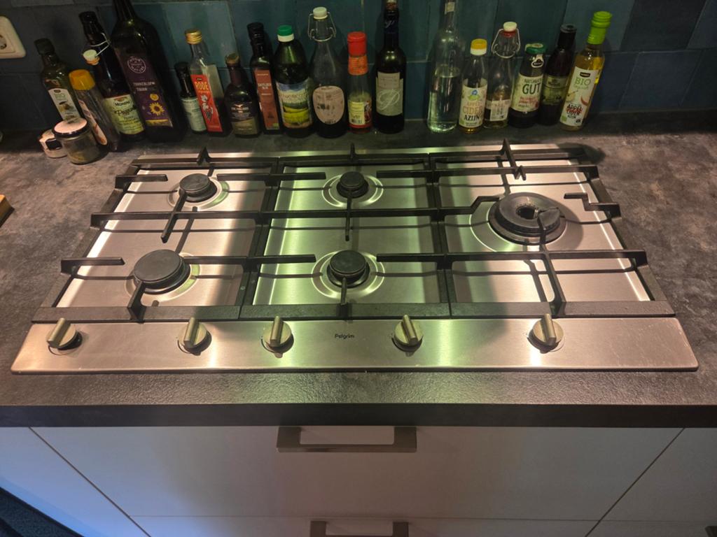 Pelgrim Gasfornuis 5-pits - 90cm, Witgoed en Apparatuur, Kookplaten, Ophalen, Gebruikt, Inbouw, Gas