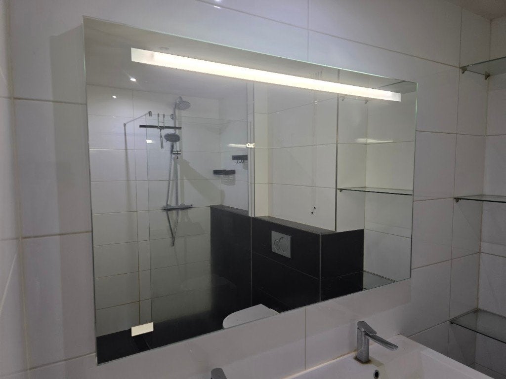 Badkamerspiegel met verlichting 80 x 120 cm, Ophalen, Gebruikt, 100 tot 150 cm, Overige typen