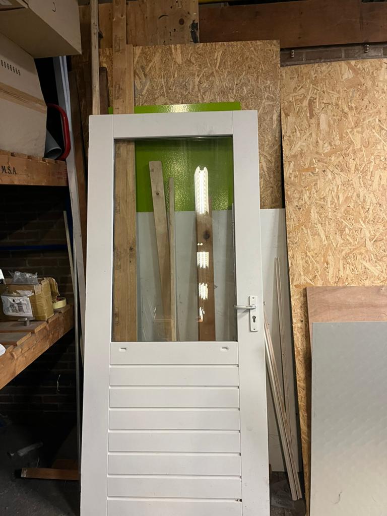 As New Hardhouten buitendeur 93x211,5 93 211,5 cm achterdeur, Doe-het-zelf en Verbouw, Deuren en Horren, 80 tot 100 cm, Ophalen of Verzenden