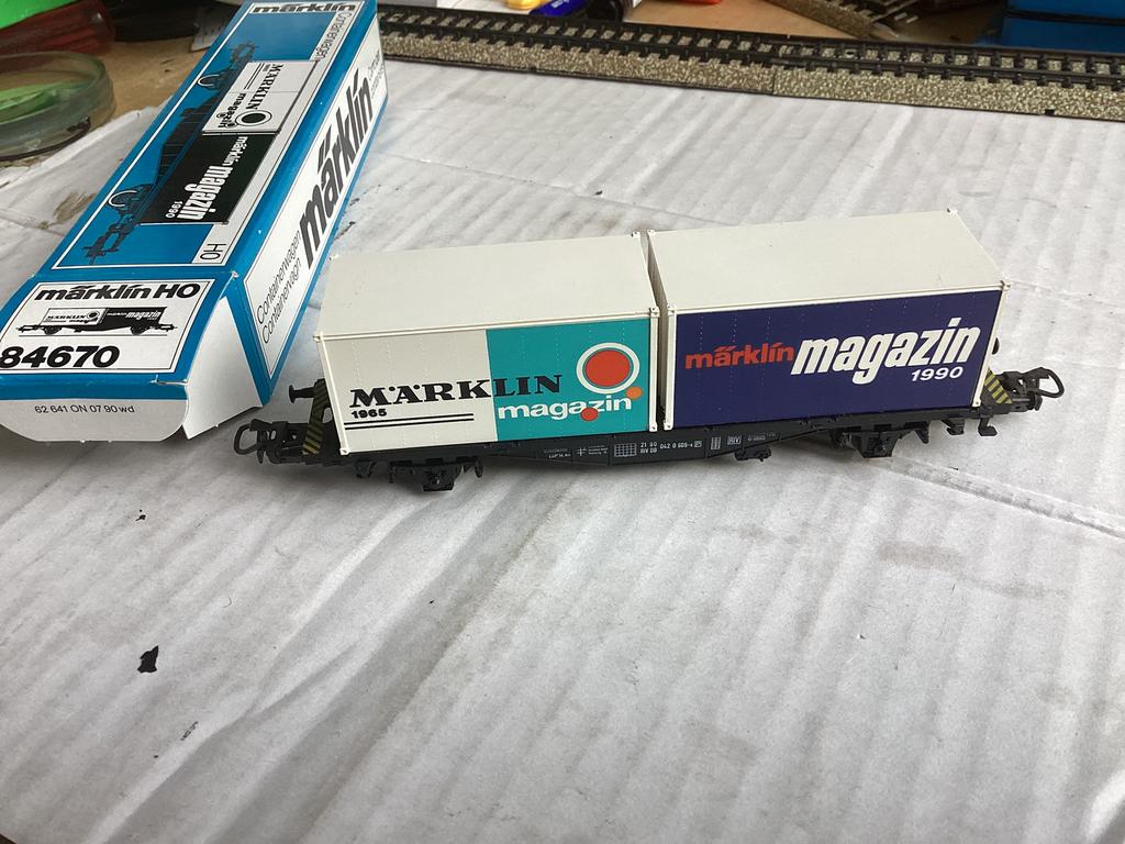 Marklin 84670 MARKLIN MAGAZIN containerwagen NIEUW IN OVP, Wisselstroom, Ophalen of Verzenden, Märklin, Nieuw