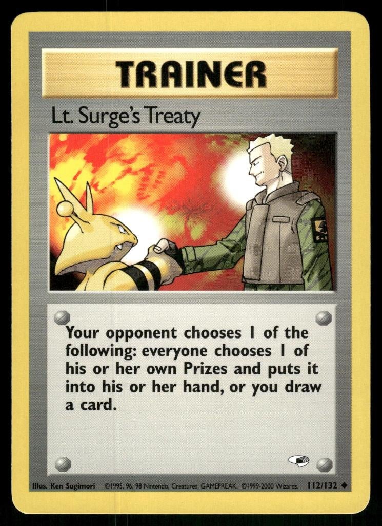 Lt. Surge's Treaty 112/132 - Gym Heroes (NM), Verzenden, Gebruikt