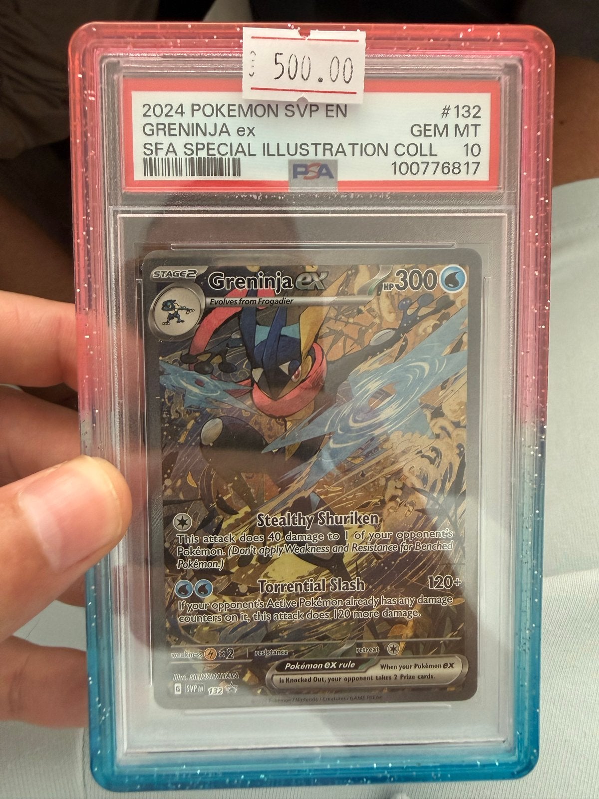PSA 10 Greninja ex 2024 Pokemon SVP EN #132 GEM MT, Ophalen of Verzenden, Nieuw, Losse kaart