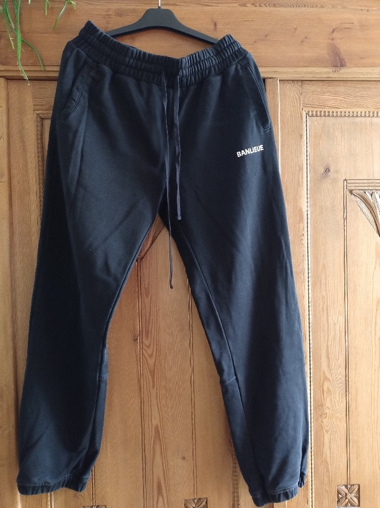Banlieue Script Trainingsbroek, Maat 52/54 (L), Zwart, Ophalen of Verzenden, Gedragen
