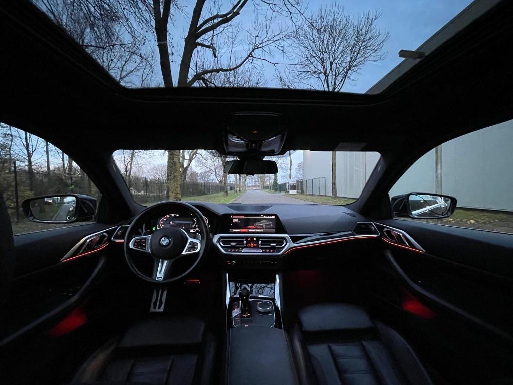 BMW 4-Serie 420i M-Pakket Keyless Head-Up Laser Leer Camera, Auto's, BMW, 1998 cc, Zwart, 4 stoelen, Zwart