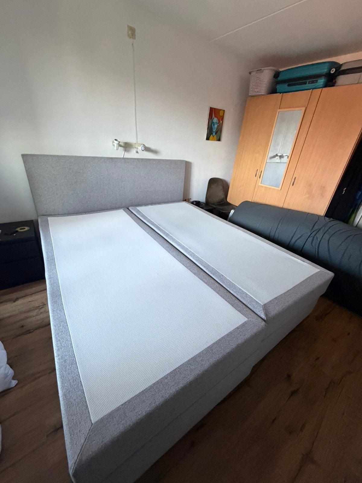 Boxspring Leenbakker inclusief topper (hotel kwaliteit), Ophalen, Tweepersoons, Zo goed als nieuw, 180 cm