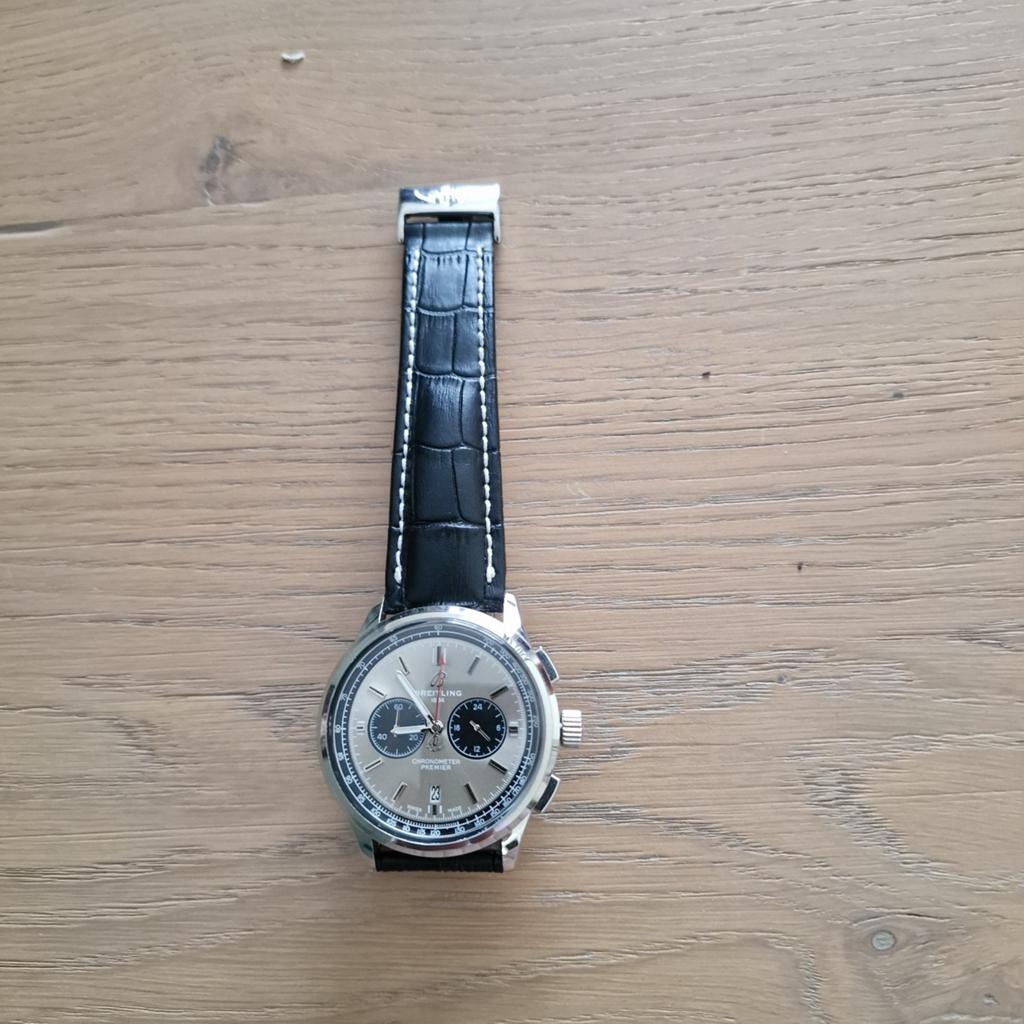 Breitling Chronograaf Polshorloge quartz -  Nieuw, Leer, Staal, Breitling, Polshorloge