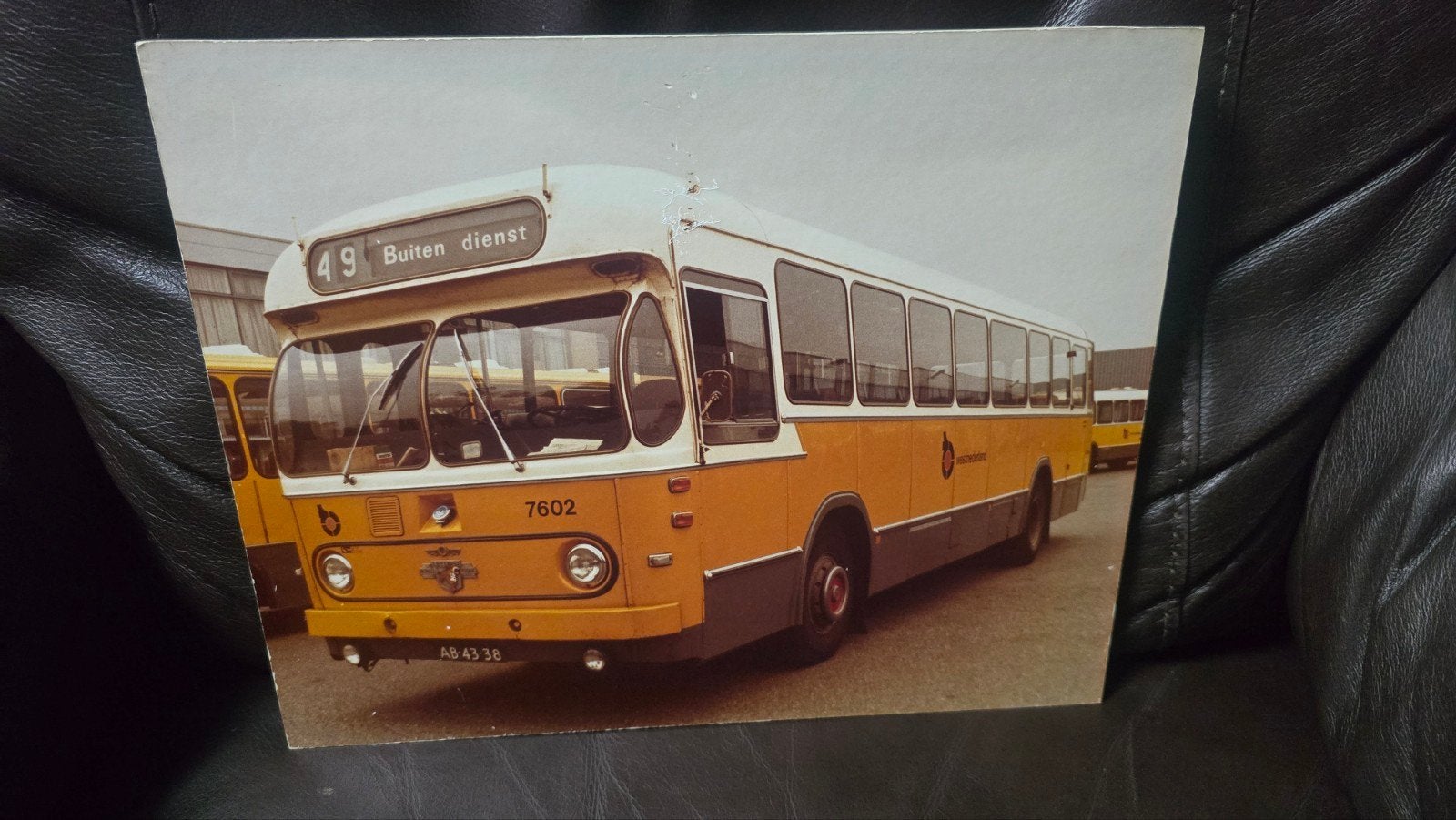 foto op paneel  van een oude bus (lijn 49), Ophalen of Verzenden, Gebruikt, Bus of Metro