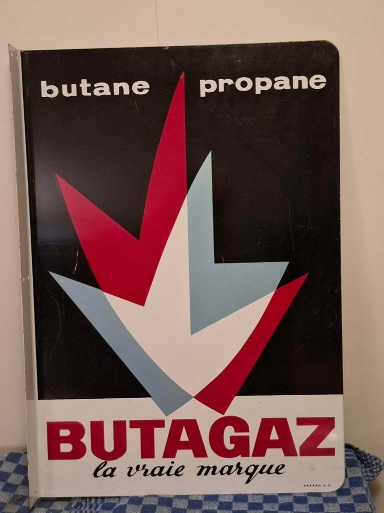 BUTAGAZ RECLAME BORD, Ophalen of Verzenden, Gebruikt, Reclamebord