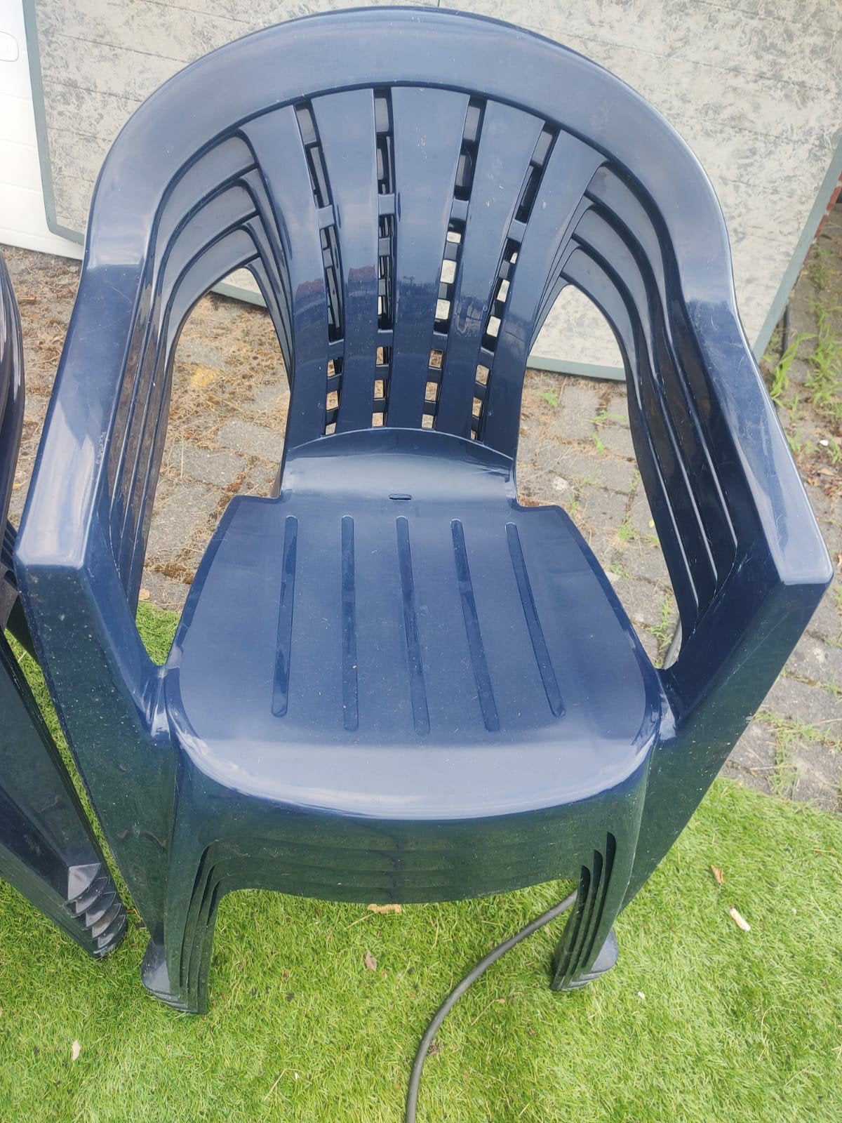 Tekoop  6x blauwe en en groene en 4x blauwe kuip stoelen, Tuin en Terras, Ophalen, Kunststof