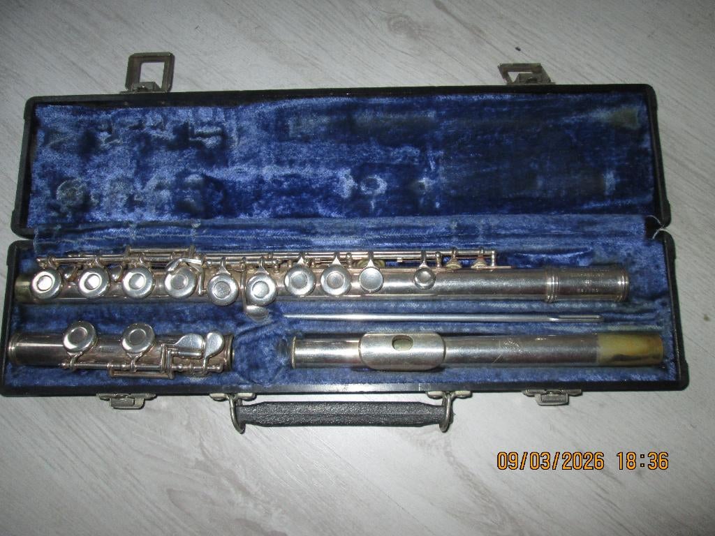 dwarsfluit Gemeinhardt, Muziek en Instrumenten, Ophalen of Verzenden, Gebruikt, Dwarsfluit, Met koffer of tas