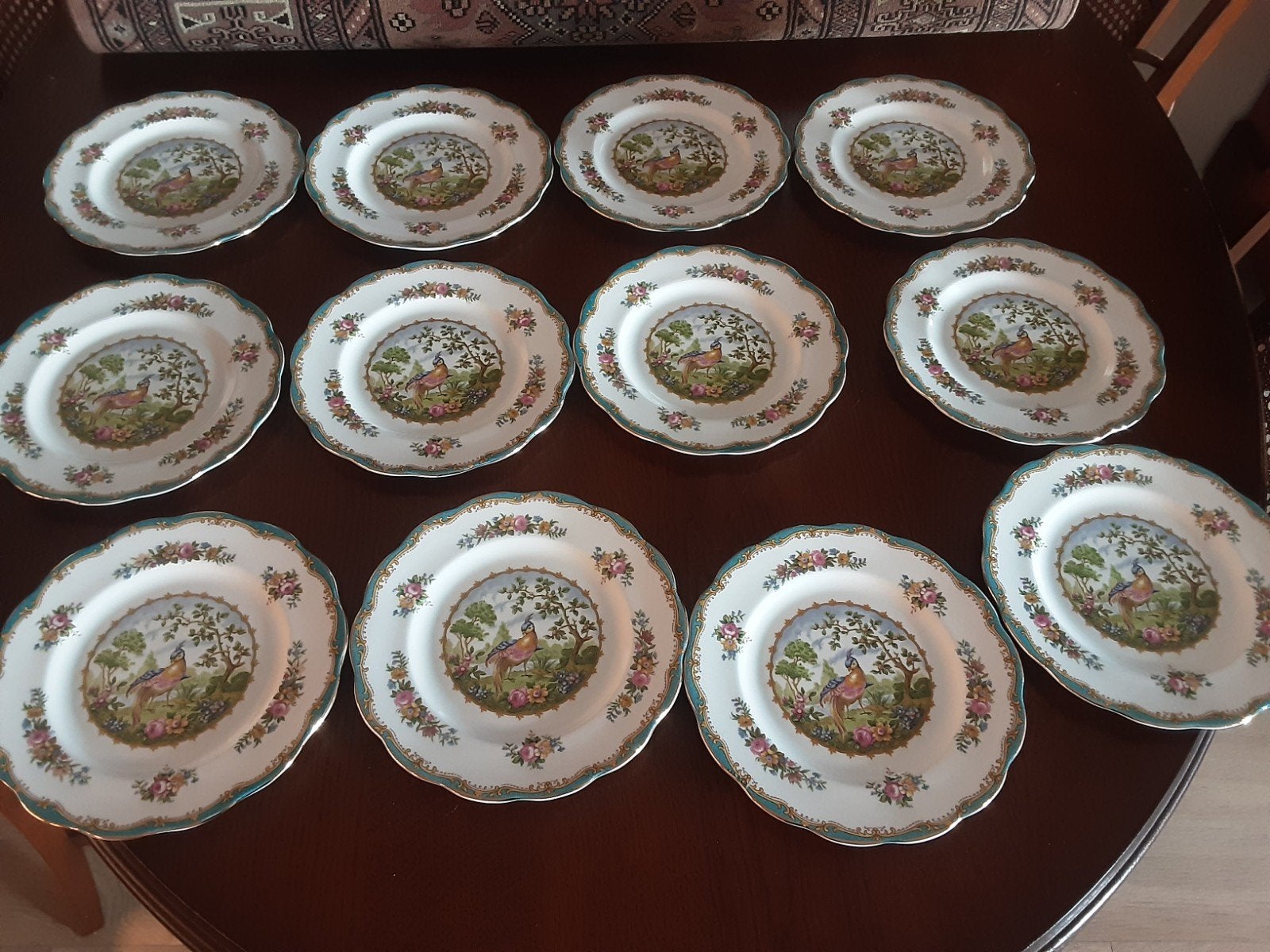 Royal Albert 12 gebaksbordjes Chelsea Bird, Ophalen of Verzenden