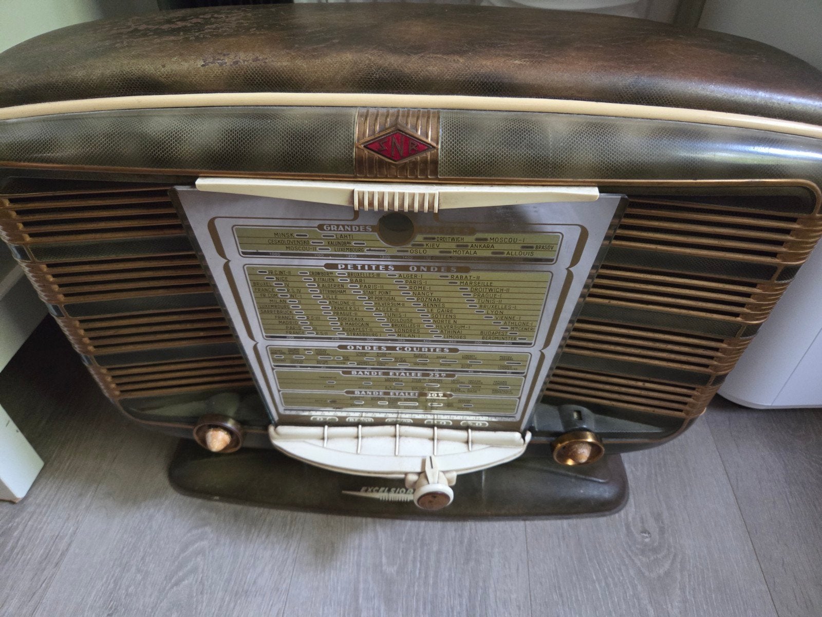 Vintage Excelsior 52 buizenradio - Jaren '50, Ophalen of Verzenden, Gebruikt, Radio