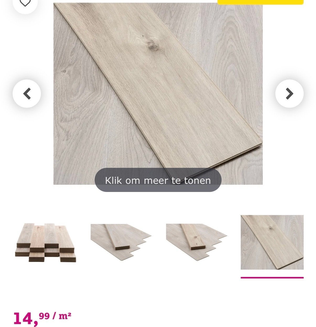 Laminaat nieuw in verpakking - 2 pakken, Ophalen, 50 tot 150 cm, Nieuw, Minder dan 5 m²