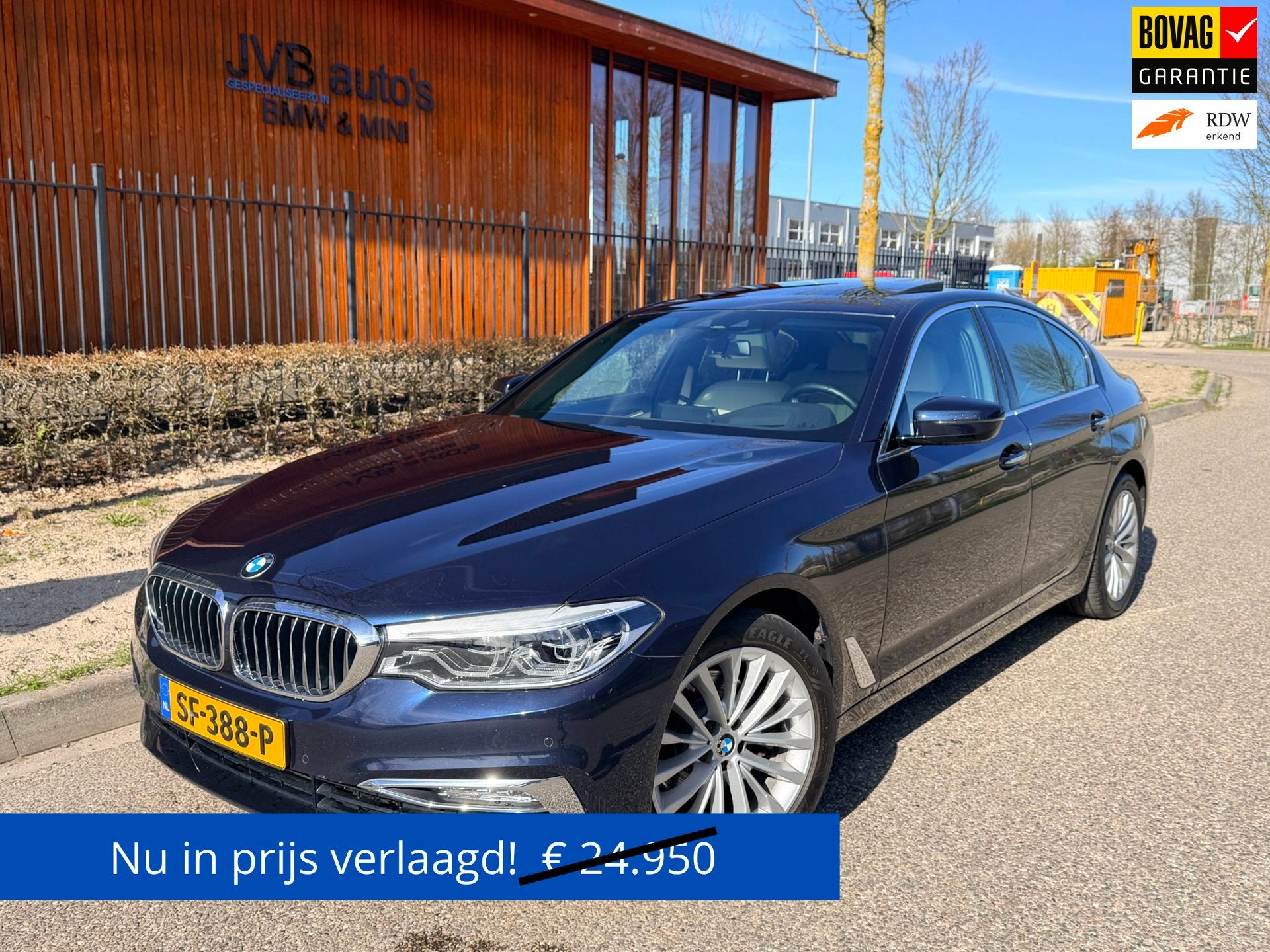 BMW 5-serie 520i High Executive, schuifdak comfortstoelen, A, Automaat, Achterwielaandrijving, Euro 6, 4 cilinders
