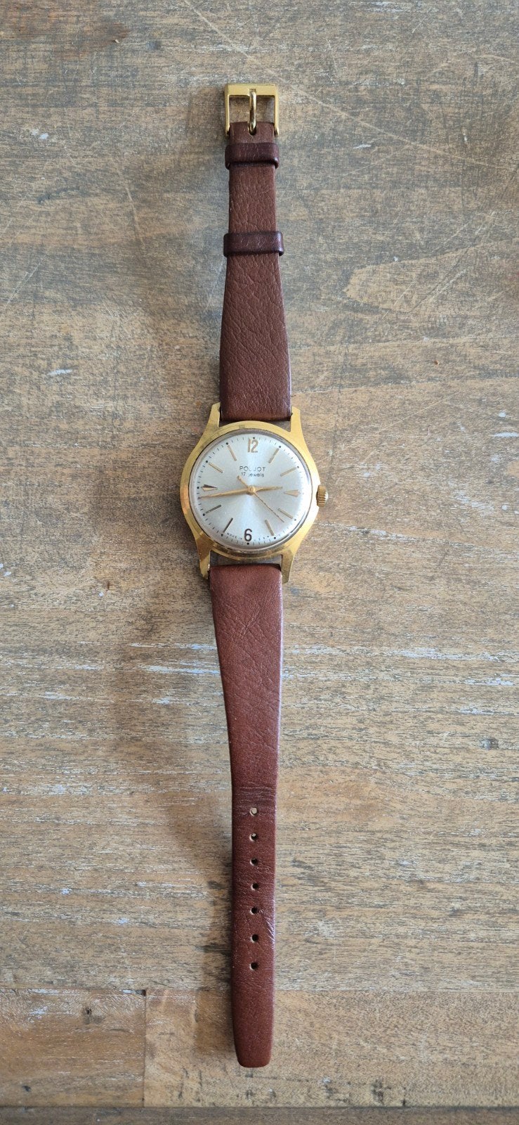 Vintage Poljot 17 Jewels Verguld Polshorloge, Overige merken, Overige materialen, Polshorloge, Verguld