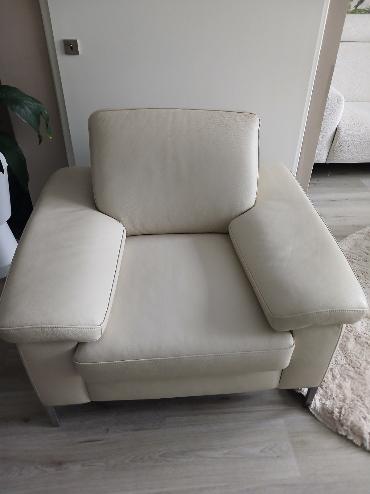 Musterring lederen fauteuil, 75 tot 100 cm, Ophalen of Verzenden, Zo goed als nieuw, 75 tot 100 cm