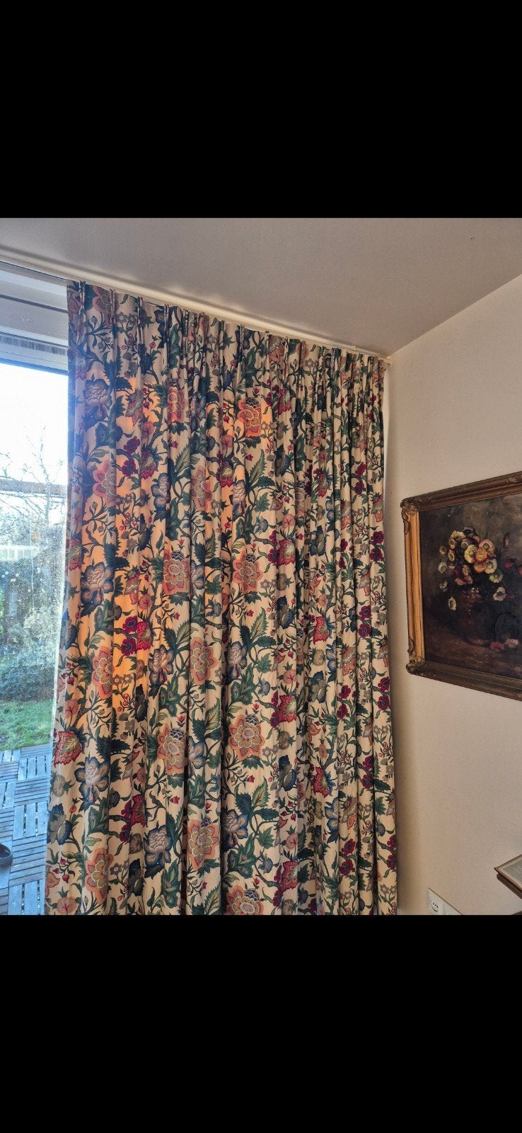 Luxe Vintage Engelse Gordijnen (4 stuks) + Houders, Huis en Inrichting, Stoffering | Gordijnen en Lamellen, Overige materialen
