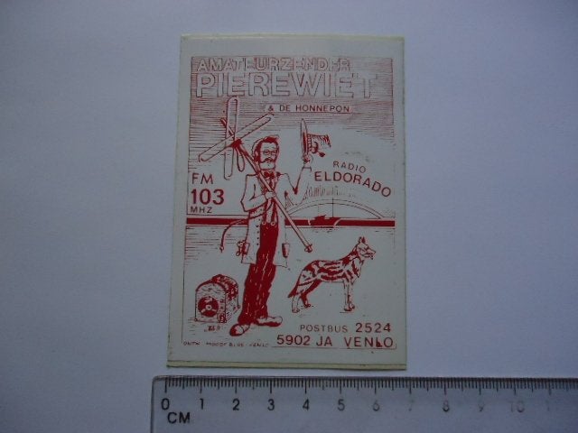 sticker oud VENLO RADIO Eldorado piraat piraten Pierewiet, Verzenden, Zo goed als nieuw, Bedrijf of Vereniging