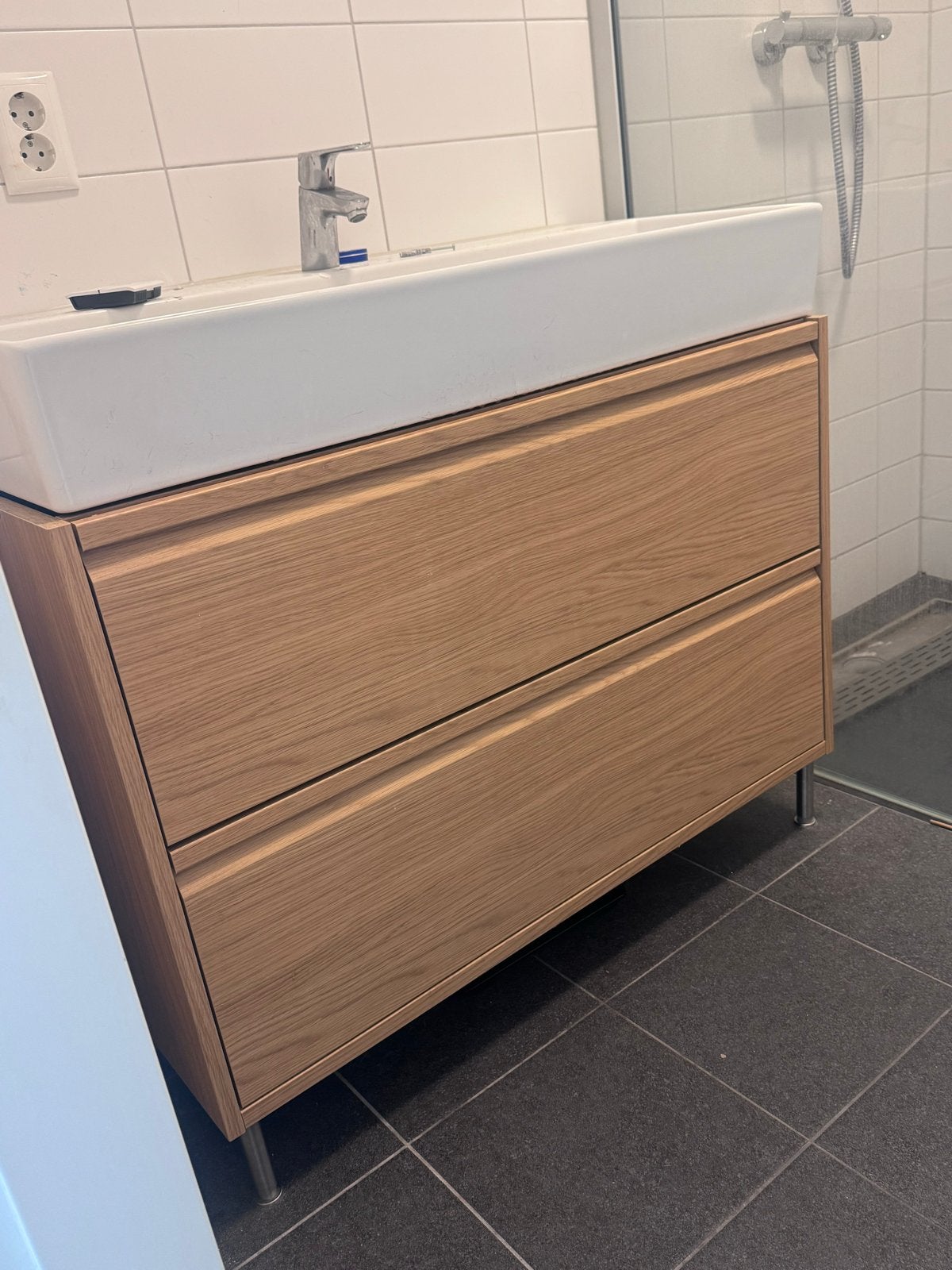 IKEA wastafelkast met wasbak en lades 100 cm, Huis en Inrichting, Badkamer | Badkamermeubels, Ophalen, Gebruikt, 50 tot 100 cm