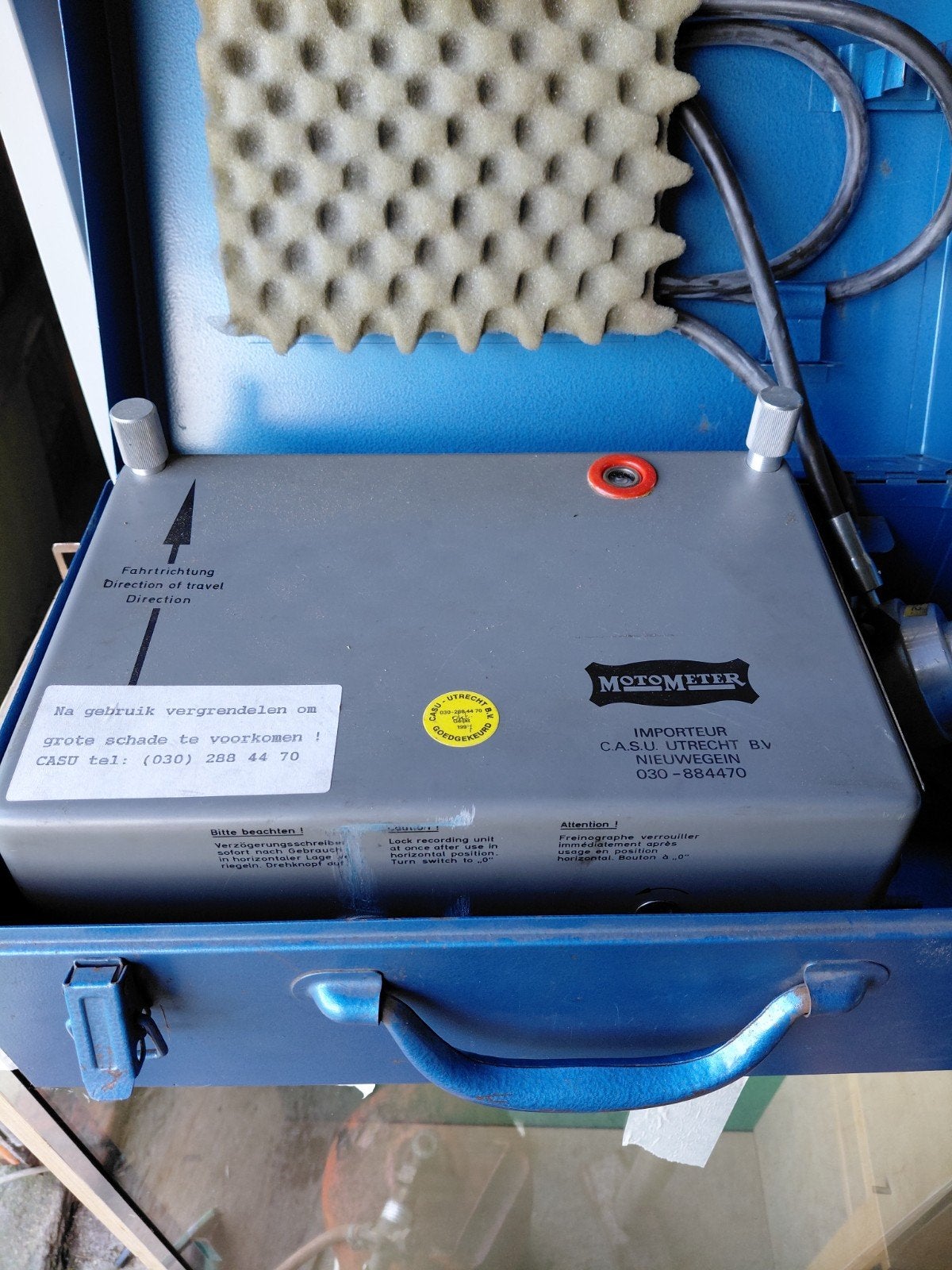 Motometer remvertraging- en pedaaldrukmeter, Ophalen
