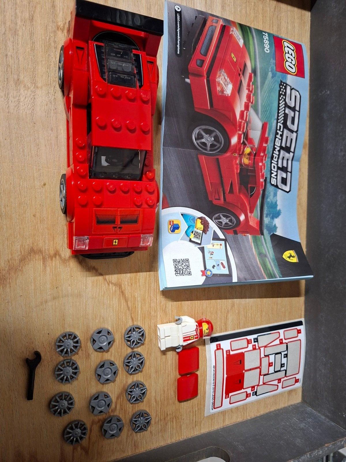 LEGO Speed Champions 75890 Ferrari F40 Competizione, Kinderen en Baby's, Gebruikt, Lego, Inclusief instructies, Complete set