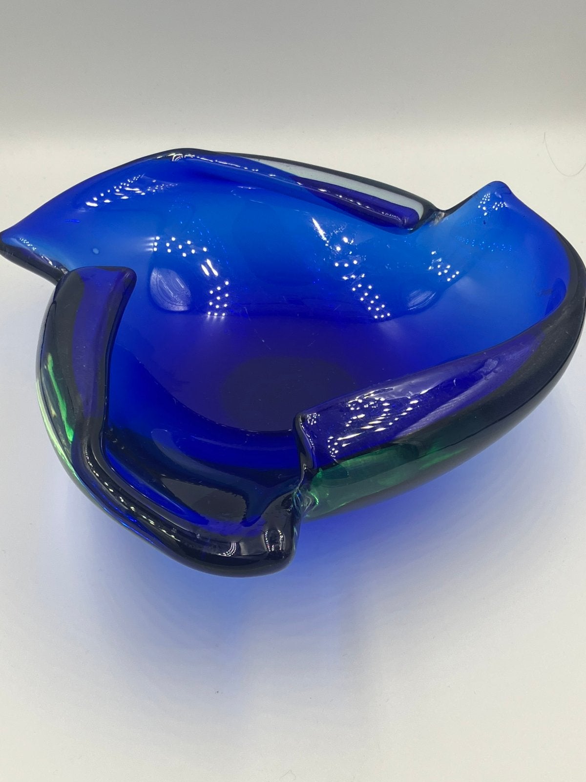 Vintage Murano Sommerso blauwe Schaal ca 1970, Ophalen of Verzenden