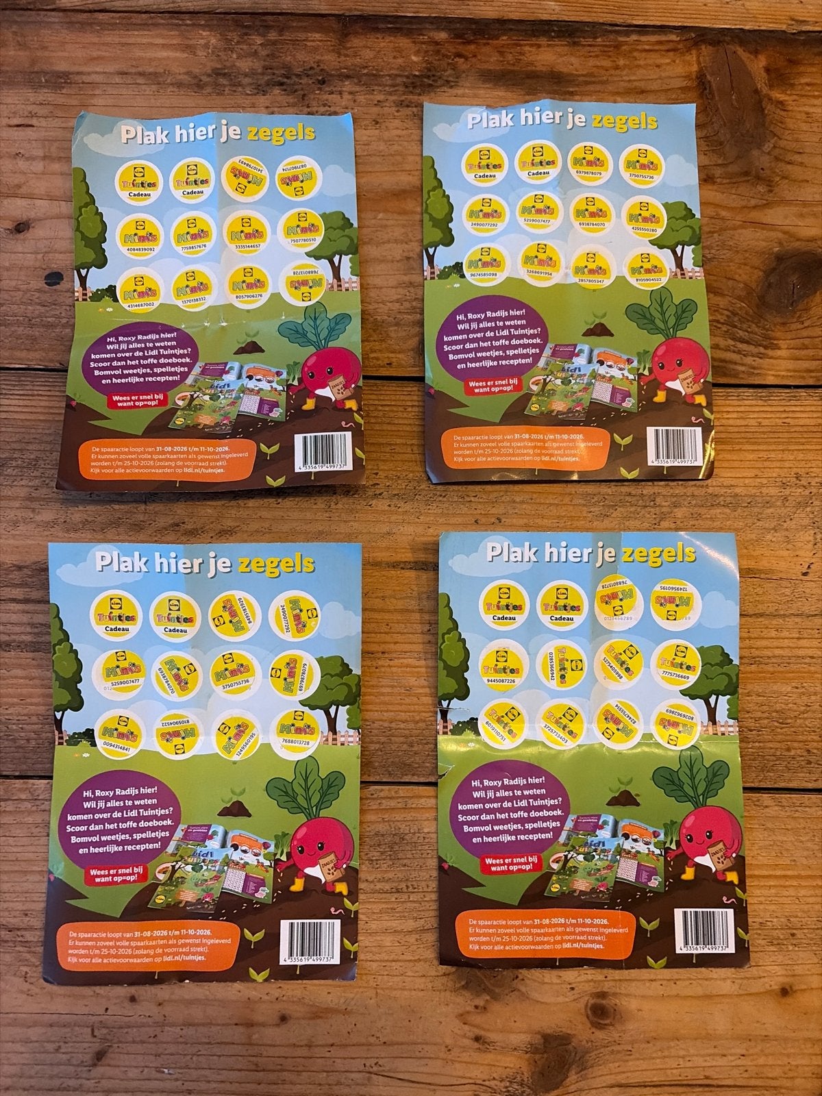 Lidl Tuintjes spaarzegels - 4 volle spaarkaarten, Verzamelen, Lidl, Ophalen of Verzenden