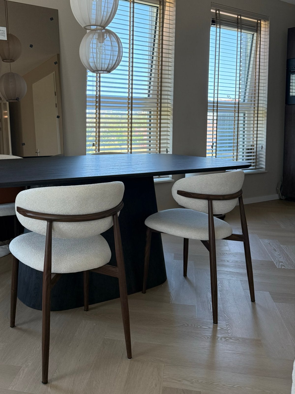 Japandi eetkamerstoelen, Ophalen, Overige kleuren, Zo goed als nieuw, Vier