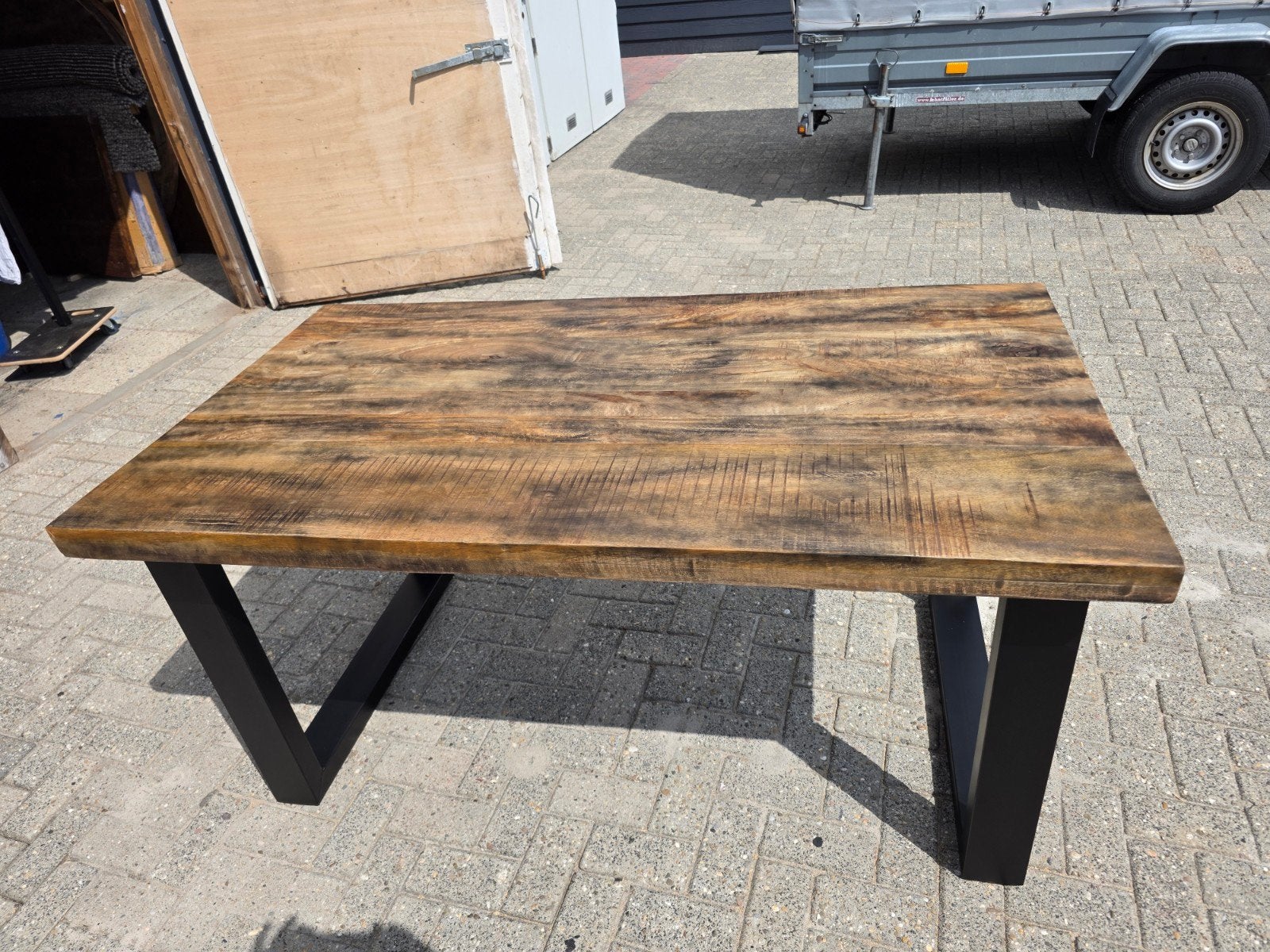 Eettafel geleefde stijl 1.60 x 0.90m, Ophalen, Rechthoekig, 100 tot 150 cm, 50 tot 100 cm