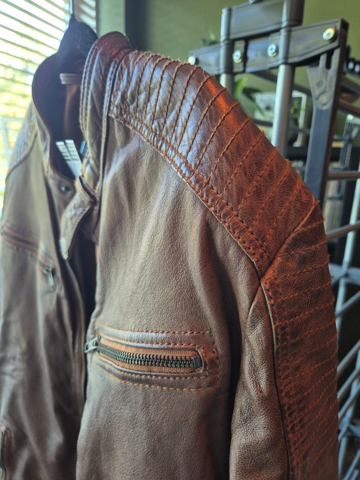 AIM Leren Jas Heren - Bruin, Maat 3XL (56), Kleding | Heren, Bruin, AIM, Maat 56/58 (XL), Ophalen of Verzenden