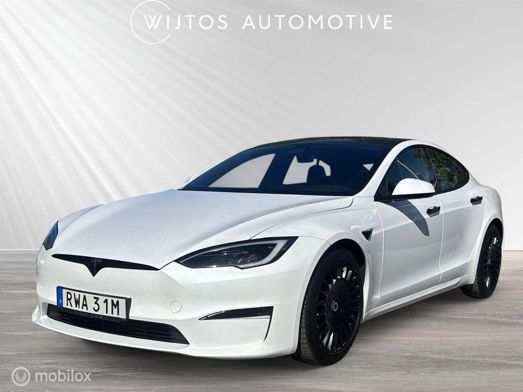 Tesla Model S Long Range HW4, 670pk, Yoke, trekhaak, Auto's, Tesla, Automaat, Gebruikt, 2069 kg, Model S