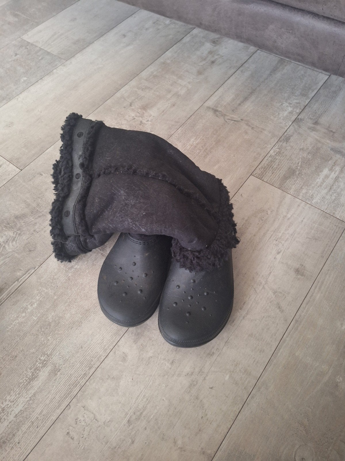 Zwarte Crocs gevoerde laarzen - Maat W7, Zwart, Lage of Enkellaarzen, Ophalen of Verzenden, Crocs
