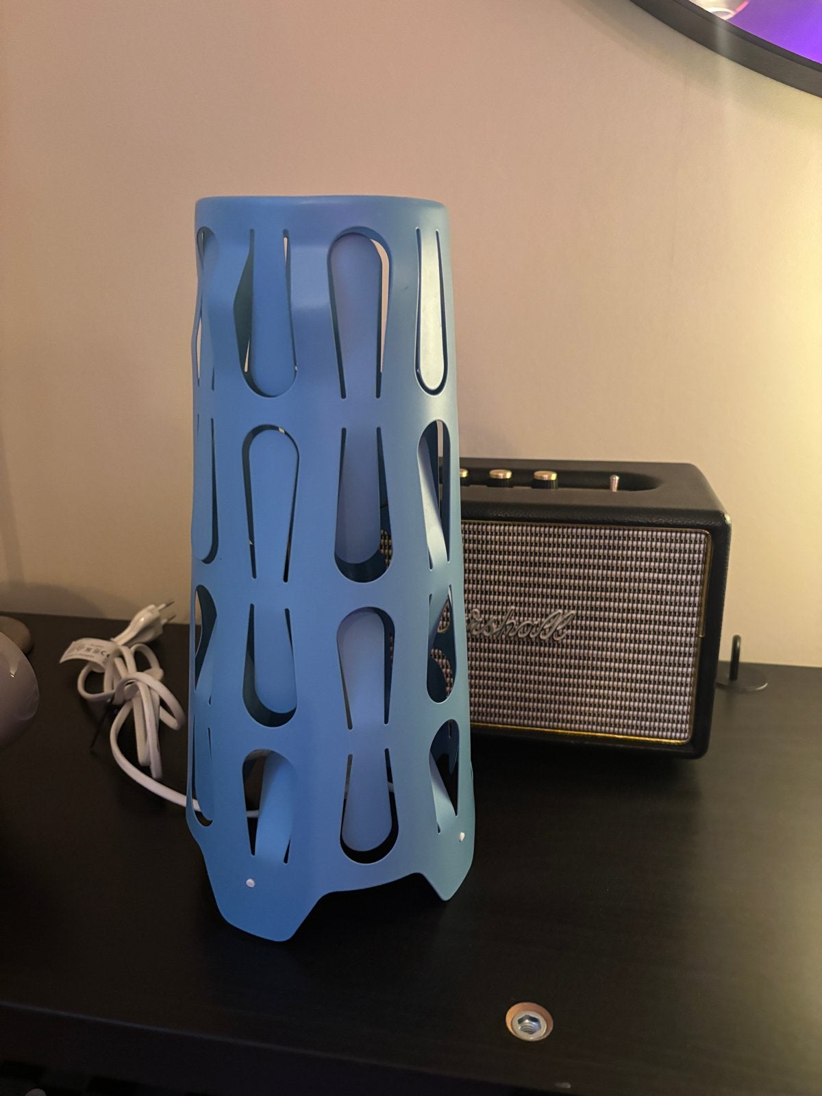 Set vintage IKEA  KAJUTA lamp, Blauw, Kunststof, Nachtlamp, Overige fittingen