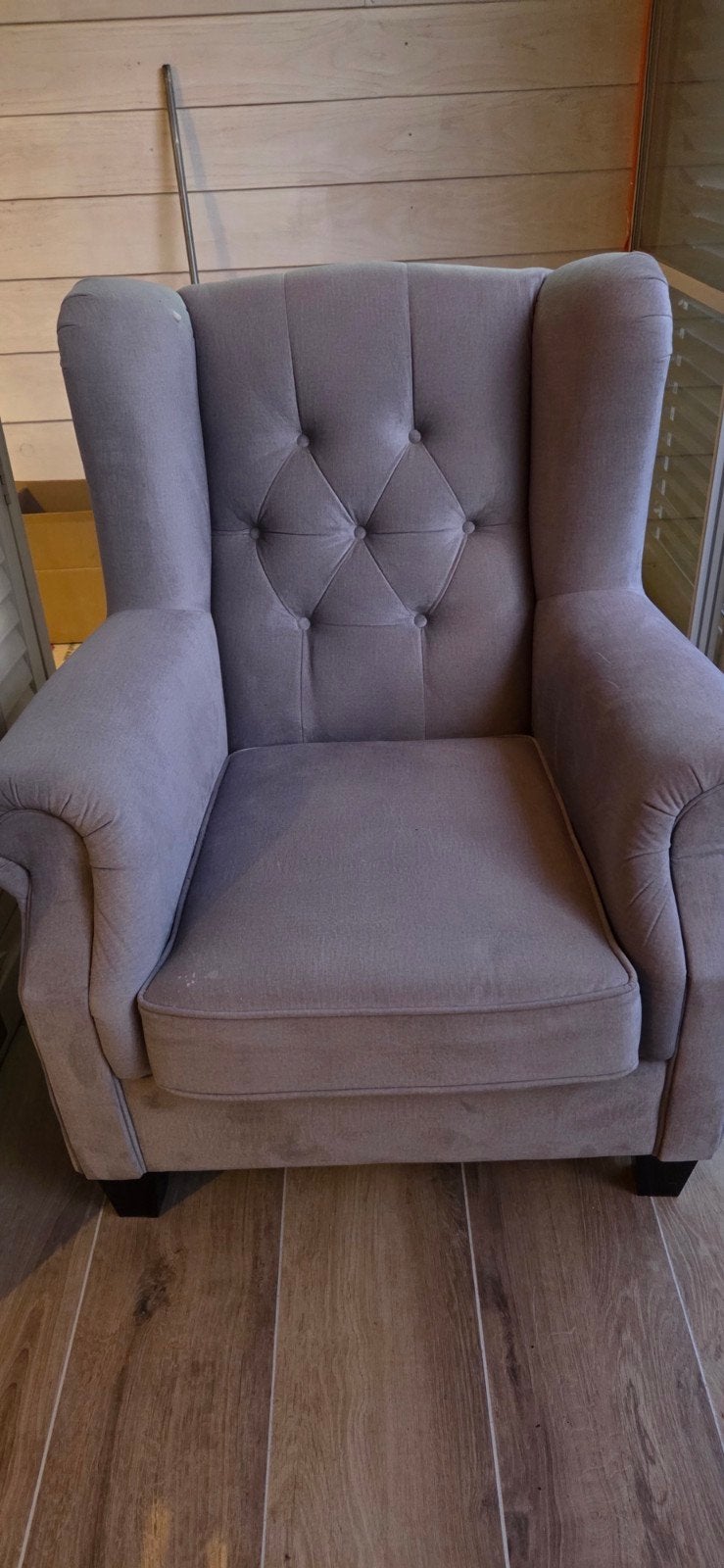 Prachtige zgan Gecaptioneerde fauteuil, Ophalen, 75 tot 100 cm, Zo goed als nieuw, Stof