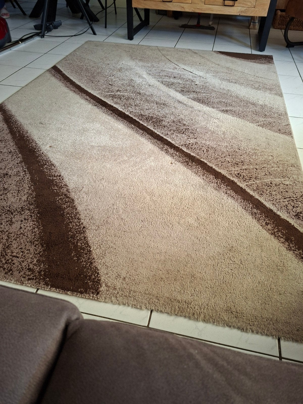 Vloerkleed, Huis en Inrichting, Stoffering | Vloerbedekking, Ophalen, Gebruikt, Beige, Vloerkleed 160 x 230