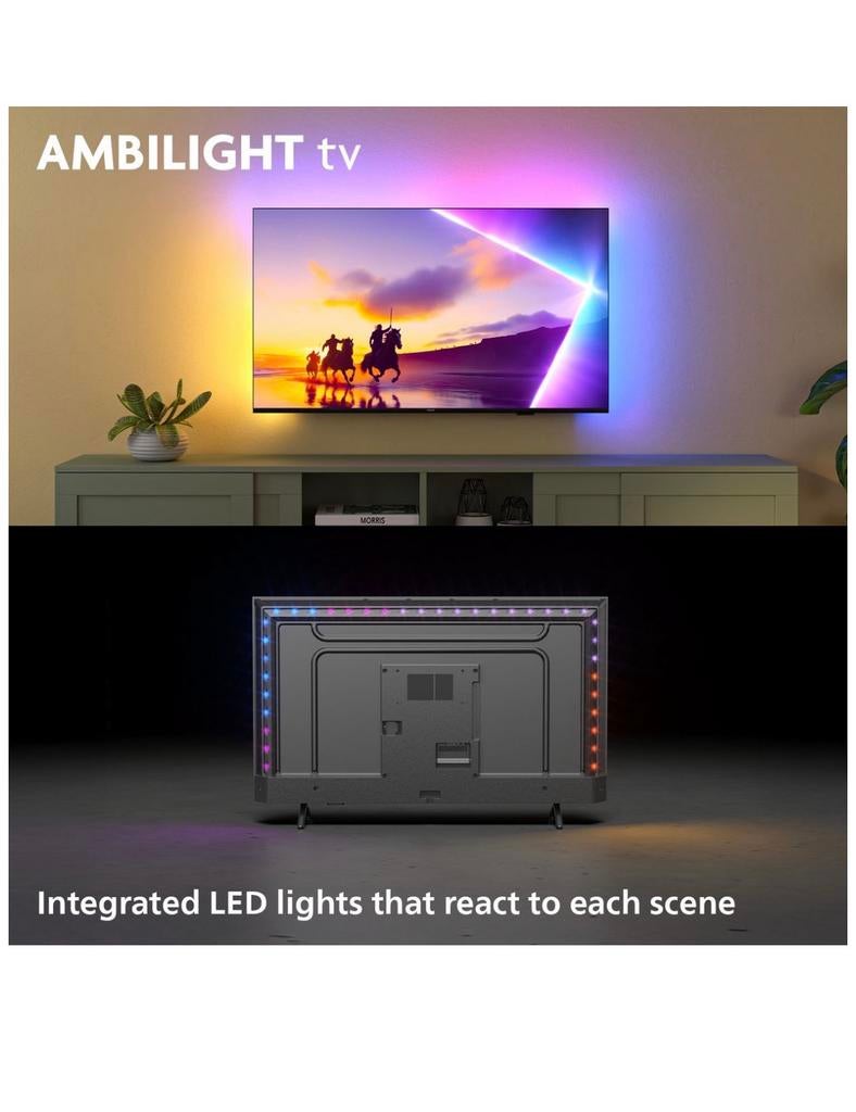 Philips ambilight 55 inch smart tv QLED 4k, Philips, 120 Hz, Ophalen of Verzenden, Zo goed als nieuw