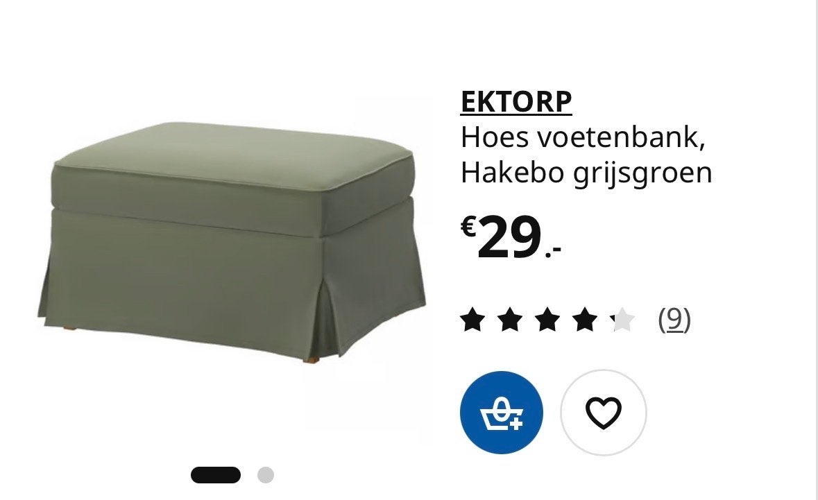 Hoes voor IKEA Ektorp voetenbank Hakebo grijsgroen, Huis en Inrichting, Banken | Voetenbanken en Poefen, Ophalen, Vierkant, 75 tot 100 cm
