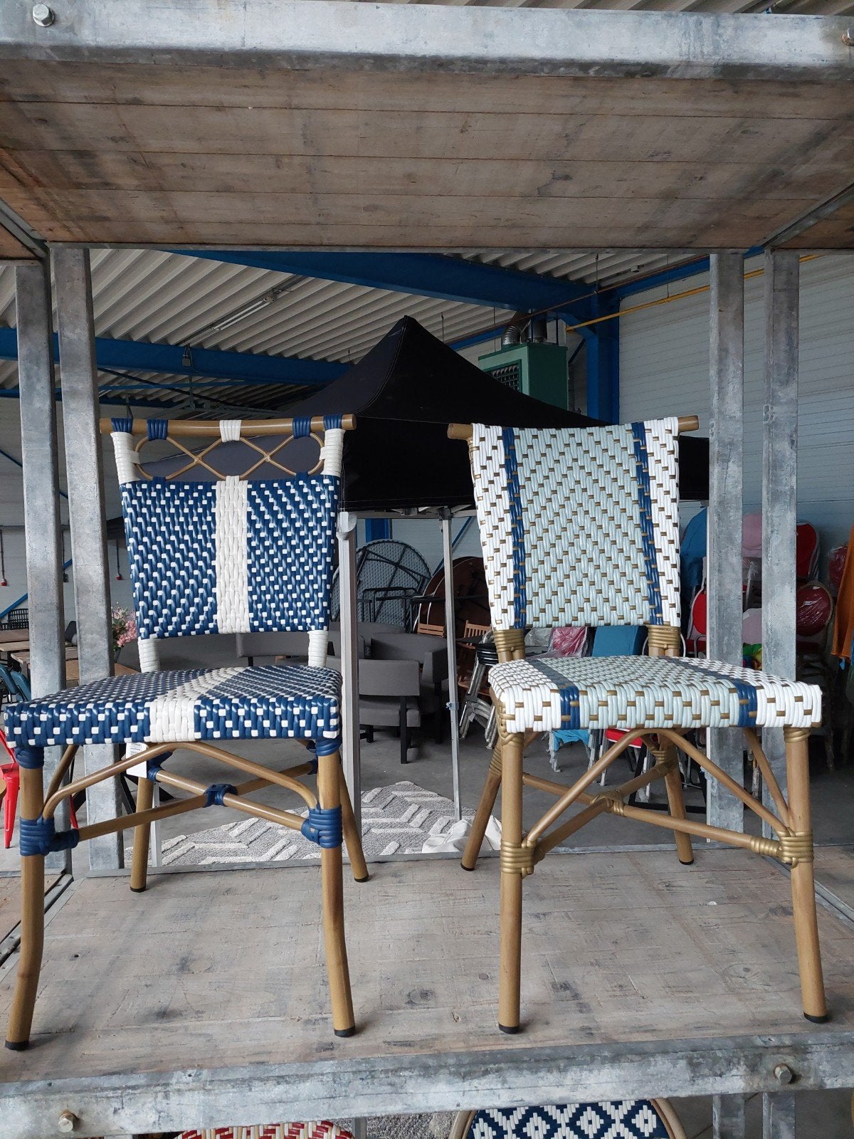 Terras stoel alu, bamboe look professioneel, Ophalen, Nieuw